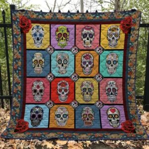 Skull Quilt Blanket Ver 82  Quilt